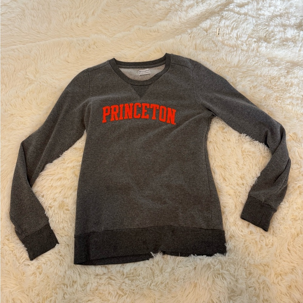 Champion Gray Sweatshirt with Orange Print